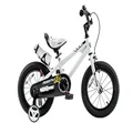 RoyalBaby Freestyle Kid’s Bike, 14 inch with Training Wheels, White, Gift for Boys and Girls