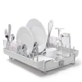 OXO 1473480 Good Grips Convertible Foldaway Dish Rack, Stainless Steel white DESIGN 1