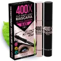 Mia Adora 400X Pure Silk Fiber Lash Mascara [Ultra Black, Waterproof], Longer & Thicker Eyelashes, Smudge-Proof, Long Lasting, Instant & Very Easy to Apply, Hypoallergenic, Cruelty & Paraben Free ()