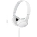 Sony MDR-ZX110AP Foldable EXTRA BASS™ Wired Over-Ear Headphones, In-line Remote and Mic, 30mm Dynamic Driver, One Size - White