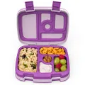 Bentgo® Kids Leak-Proof, 5-Compartment Bento-Style Kids Lunch Box - Ideal Portion Sizes for Ages 3 to 7, BPA-Free, Dishwasher Safe, Food-Safe Materials, 2-Year Warranty (Purple)