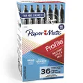 Paper Mate Profile Ballpoint Pens, Bold Point, Black, Box of 36