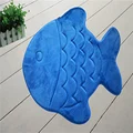 WPM WORLD PRODUCTS MART Memory Foam Bath Mat-Incredibly Soft and Absorbent Rug, Cozy Velvet Non-Slip Mats Use for Kitchen or Bathroom (22 Inch x 27 Inch, Blue Fish)