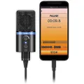 IK Multimedia iRig Mic Studio Compact Digital Recording 1" Capsule Condenser Microphone, 24-bit 48Khz converters, Headphone Output and Tabletop Stand for iPhone, iPad, Android, Mac PC