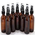 Vivaplex 12, Amber, 2 oz Glass Bottles, with Black Fine Mist Sprayers