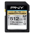 PNY Elite Performance 512GB SDXC Class 10 UHS-I, U3 Up to 95MB/sec (P-SDX512U3H-GE)