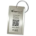 Dynotag Web Enabled Smart Aluminum Convertible Luggage ID Tag + Braided Steel Loop, with DynoIQ & Lifetime Recovery Service (Cool Silver)