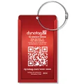 Dynotag® Web Enabled Smart Aluminum Convertible Luggage ID Tag + Braided Steel Loop, with DynoIQ™ & Lifetime Recovery Service (Ruby Red)