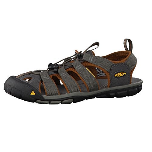 KEEN Women’s Rose Casual Closed Toe Sandals, Raven/Tortoise Shell, 11