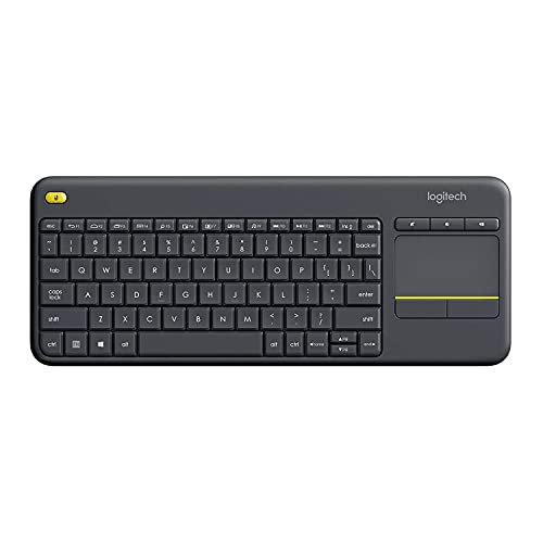 Logitech 920-007119 Wireless Touch Keyboard K400 Plus with Built-In Touchpad for Internet-Connected TVs, Black