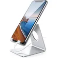 Cell Phone Stand, Lamicall iPhone Stand : Desktop Cradle, Dock For Switch, all Android Smartphone, iPhone 6 6s 7 8 X Plus 5 5s 5c charging, Universal Accessories Desk - Silver