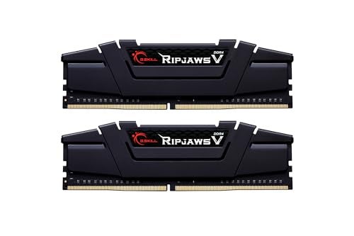 G-Skill Kit Barrettes mémoire 32Go (2x16Go) DIMM DDR4 RipJaws V PC4-25600 (3200 Mhz) (Noir), F4-3200C16D-32GVK