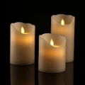 Antizer Flameless Candles 4" 5" 6" Set of 3 Ivory Dripless Real Wax Pillars Include Realistic Dancing LED Flames and 10-Key Remote Control with 24-Hour Timer Function 400+ Hours by 2 AA Batteries