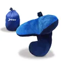 J-Pillow Travel Pillow - British Invention of The Year Winner Chin Supporting Pillows for Sleeping Airplane Flight Supports Your Head Neck & (Blue)