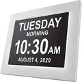 American Lifetime 【New 2024 Dementia Clock Large Digital Clock for Seniors, Digital Clock Large Display with Custom Alarms, Clock with Day & Date for Elderly, Large Number Digital Clock White