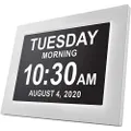 American Lifetime 【New 2024】 Dementia Clock Large Digital Clock for Seniors, Digital Clock Large Display with Custom Alarms, Clock with Day & Date for Elderly, Large Number Digital Clock White