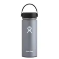 Hydro Flask Water Bottle - Stainless Steel & Vacuum Insulated - Wide Mouth with Leak Proof Flex Cap - 18 oz, Graphite