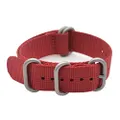 ArtStyle Watch Band with 1.5mm Thickness Quality Nylon Strap and Heavy Duty Brushed Buckle, Red, 22mm, Simple