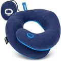 BCOZZY 3-7 Y/O Kids Travel Pillow for Car & Airplane, Soft Kids Neck Pillow for Traveling in Car Seat, Provides Double Support for Toddlers Head & Chin in Road Trips, Washable, Small Size, Navy