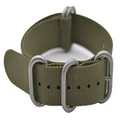 ArtStyle Watch Band with Colorful Nylon Material Strap and Heavy Duty Brushed Buckle, Armygreen, 22mm, Simple