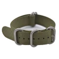 ArtStyle Watch Band with Colorful Nylon Material Strap and Heavy Duty Brushed Buckle, Armygreen, 22mm, Simple