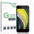 amFilm (2 Pack) Screen Protector Glass for iPhone SE 2020, iPhone 8, iPhone 7, iPhone 6S, and iPhone 6 - Tempered Glass Screen Protector Film for Apple iPhone SE (2020)