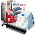 Spacesaver Variety 12pk - Space Saver Vacuum Storage Bags Save 80% Clothes Storage Space - Vacuum Seal Bags for Clothing, Comforters, Bedding - Compression Seal for Closet Storage - Pump for Travel