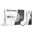 TaylorMade TP5X Golf Balls, White (One Dozen)