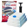 Spacesaver Premium Vacuum Storage Bags 6 Pack (2 x Medium, 2 x Large, 2 x Jumbo) Space Saver Bags, Free Hand Pump for Travel