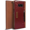 Obliq K3 Wallet Case with Three Card Slot and Foldable Leather Flip Cover for Samsung Galaxy S8 (2017) - Brown Burgundy/Brown