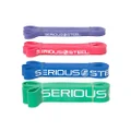 Serious Steel Assisted Pull-Up Band, Resistance & Stretch Band | Powerlifting Bands | Pull-up and Band Set - Purple, Red, Blue, Green (4-Band Set)