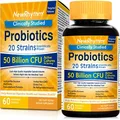 NewRhythm Probiotics 50 Billion CFU 20 Strains, 60 Veggie Capsules, Targeted Release Technology, Stomach Acid Resistant, No Need for Refrigeration, Non-GMO, Gluten Free