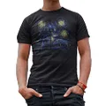 Starry Night Darth Vader Van Gogh Adult Men's Graphic Tee Apparel T-Shirt Black