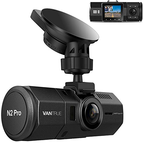 Vantrue N2 Pro Uber Dual Dash Cam for Car Infrared Night Vision Dual 1920x1080P Front and Inside Dash Camera, 2.5K 2560x1440P Single Front, 310 Degree Car Camera, Parking Mode, Sony Sensor 256G