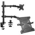 VIVO Full Motion Monitor and Laptop Desk Mount Articulating Double Center Arm Joint VESA Stand, Fits up to 32 inch Screen, STAND-V102C