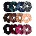 Whaline 12 Pack Hair Scrunchies Premium Velvet Scrunchy Winter Elastic Hair Bands for VSCO Girls or Women Hair Accessories (12 Colors)