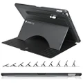 ZUGU iPad Pro 12.9 Case 2015/2017 1st & 2nd Generation Prodigy X Ultra Slim Protective Cover - Apple Pencil Holder - Convenient 10-angle Magnetic Stand & Auto Sleep/Wake [Black]