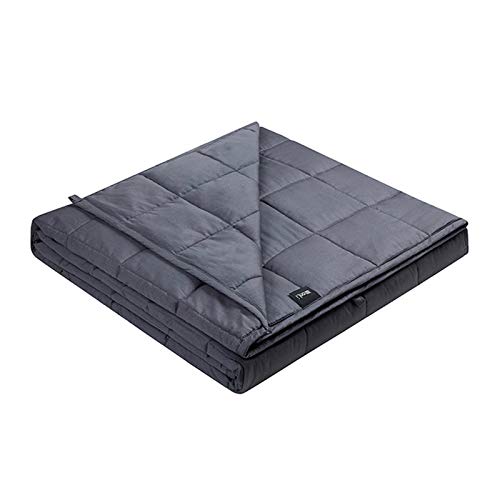 ZonLi (150cm x 200cm,9.1kg, Dark Grey) - Cool Weighted Stress Blanket (9.1kg for 170-100kg individual, 150cm x 200cm, Grey) for Adults Women, Men, Children Great for Insomnia, Autism, Stress and ...