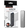 SilverStone Technology M.2 SATA SSD to USB 3.1 Gen 2 Enclosure with retractable aluminum USB Type-A Housing in Charcoal Gray MS09C