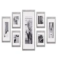 Gallery Perfect Gallery Wall Kit Photo Decorative Art Prints & Hanging Template Picture Frame Set, Grey, Multi Size - 8" x 10", 5" x 7", 4" x 6" 7 Piece, 17FW2315