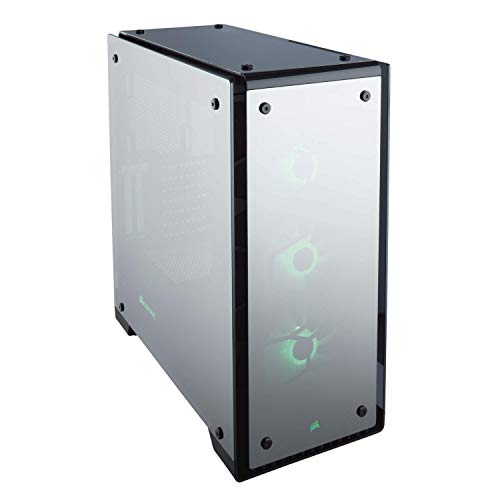 Corsair CS-CC-9011126-WW Crystal Series 570X RGB Tempered Glass Premium ATX Mid Tower Computer Case, Mirrored Black