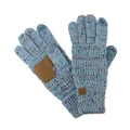 C.C Unisex Cable Knit Winter Warm Anti-Slip Touchscreen Texting Gloves, Confetti Denim