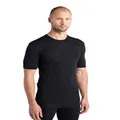 Icebreaker Merino T-Shirts for Men, Everyday 175, Crewneck, Merino Wool Base Layer - Soft, Short Sleeved Thermal Shirts for Men with Stretchy, Slim Fit - Men’s Undershirts, Black, Medium