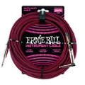 Ernie Ball Braided Instrument Cable, Straight/Angle, 25ft, Red/Black (P06062)