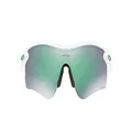 Oakley Men's OO9206 Radarlock Path Asian Fit Wrap Sunglasses, Polished White/Prizm Jade, 38 mm