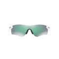 Oakley Men's OO9206 Radarlock Path Asian Fit Wrap Sunglasses, Polished White/Prizm Jade, 38 mm