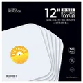 Big Fudge Vinyl Record Inner Sleeves 50x | Made from Heavyweight & Acid Free Paper | Album Covers with Round Corners for Easy Insert | Slim Record Jackets to Protect Your LPs & Singles | 12"