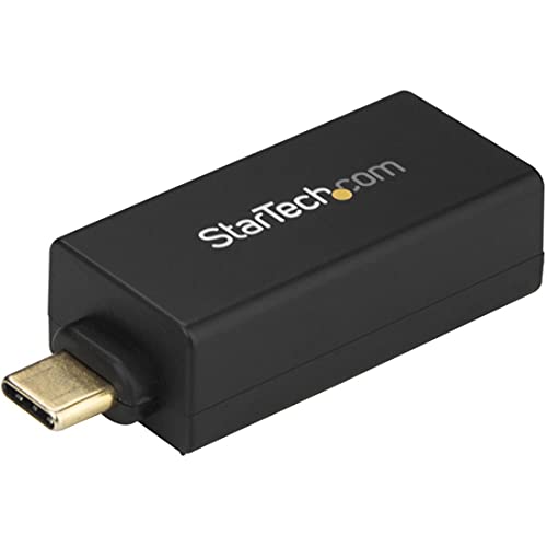StarTech.com USB C to Gigabit Ethernet Adapter - 1Gbps NIC USB 3.0/USB 3.1 Type C Network Adapter - 1GbE USB-C to RJ45/LAN Port Thunderbolt 3 Compatible Windows MacBook Pro Chromebook (US1GC30DB)