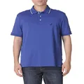 Nautica Men's Classic Fit Short Sleeve Dual Tipped Collar Polo Shirt, Monaco Blue, Small