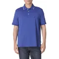 Nautica Men's Classic Fit Short Sleeve Dual Tipped Collar Polo Shirt, Monaco Blue, Small